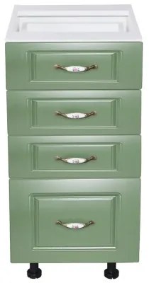 Corp inferior 40 cu 4 sertare Zebra MDF Verde drept