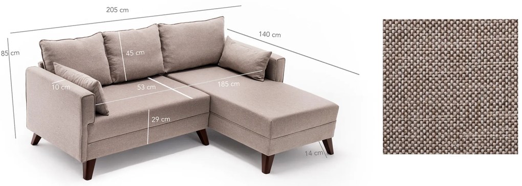Canapea extensibilă Bellina (bej) (D). 1063021