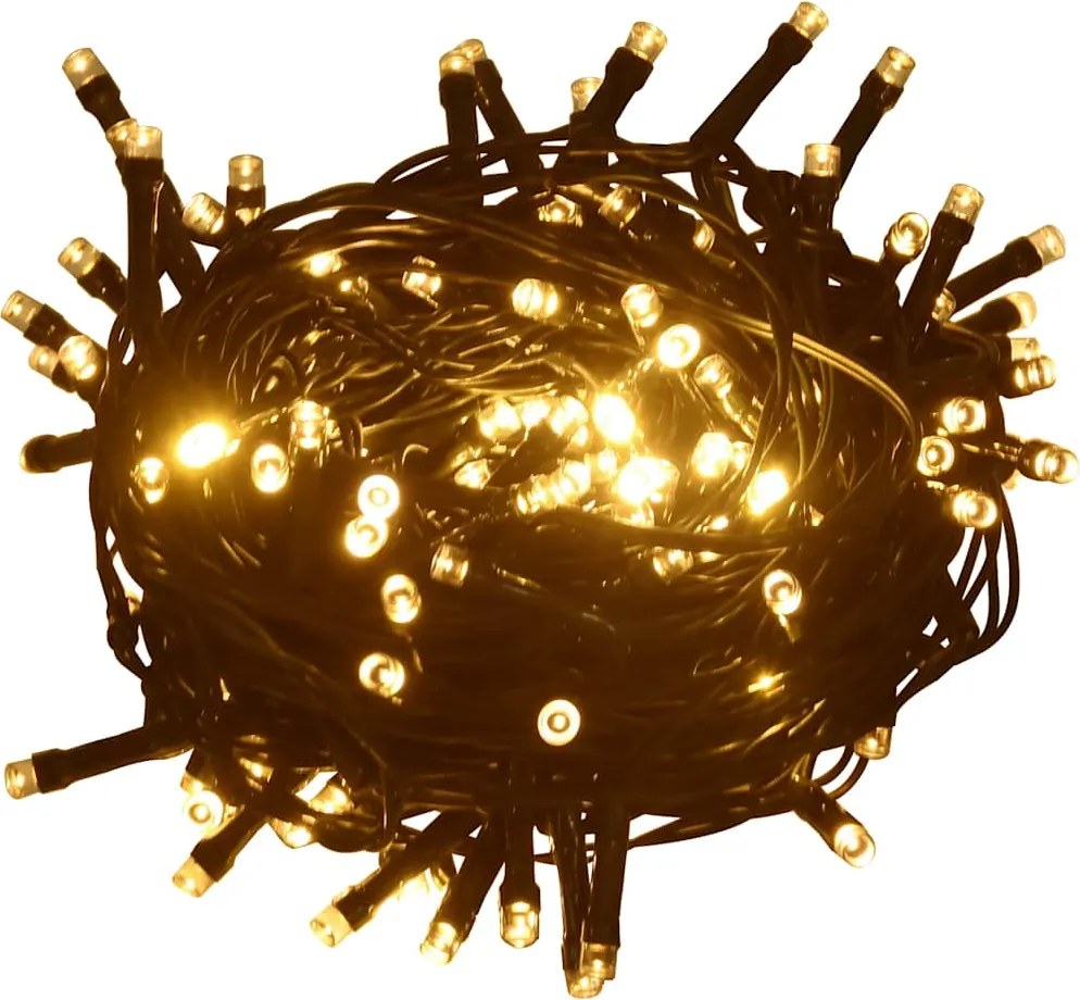 vidaXL Instalație lumini cu 600 LED-uri 60 m 8 efecte de lumină IP44 alb cald