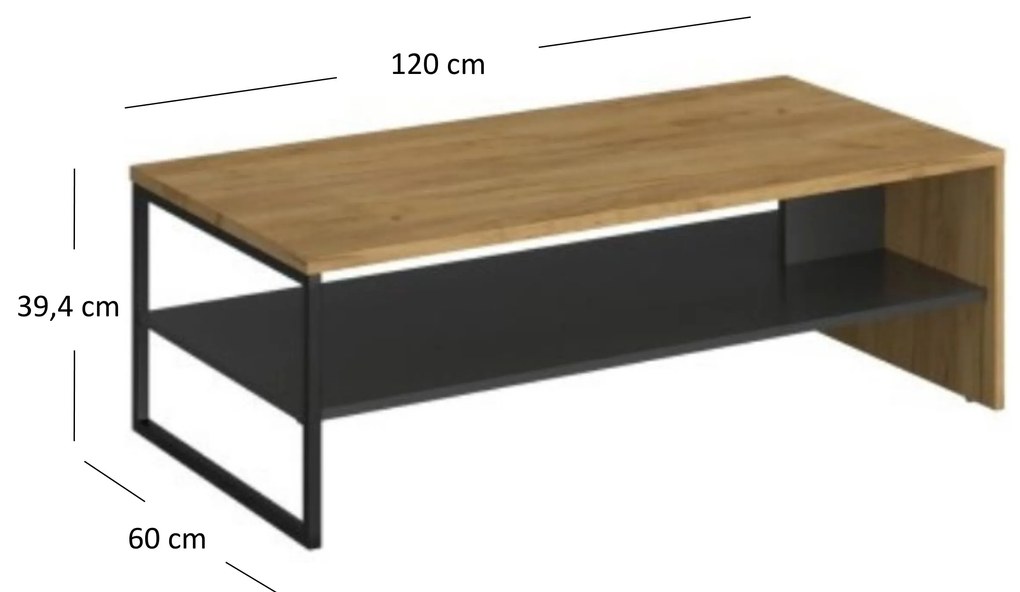 Măsuță cafea Shanna (Stejar craft auriu + antracit). 1053225