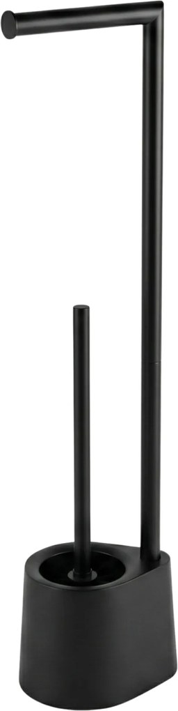 Suport pentru hârtie igienică și perie de toaletă STILK, 63 cm, negru