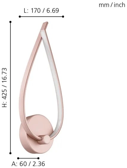 Eglo 97363 - Aplica de perete PALOZZA LED, 11W, 230V