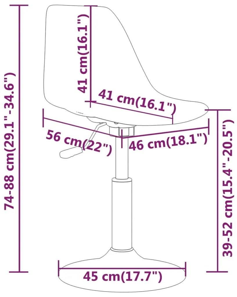 Scaune de bucatarie pivotante, 4 buc., alb, PP 4, Alb