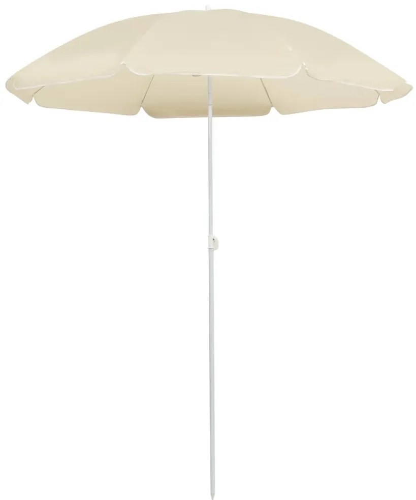 vidaXL Umbrelă de soare de grădină, stâlp din oțel, nisipiu, 180 cm