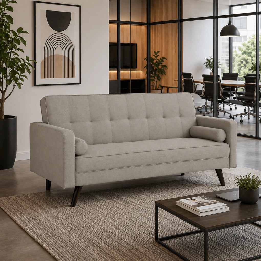 Canapea extensibilă, material gri-maro taupe, OTISA