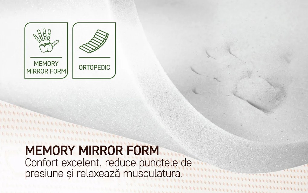 Topper saltea Copper Dual Confort Memory 7 zone, 80x200 cm, H 6 cm