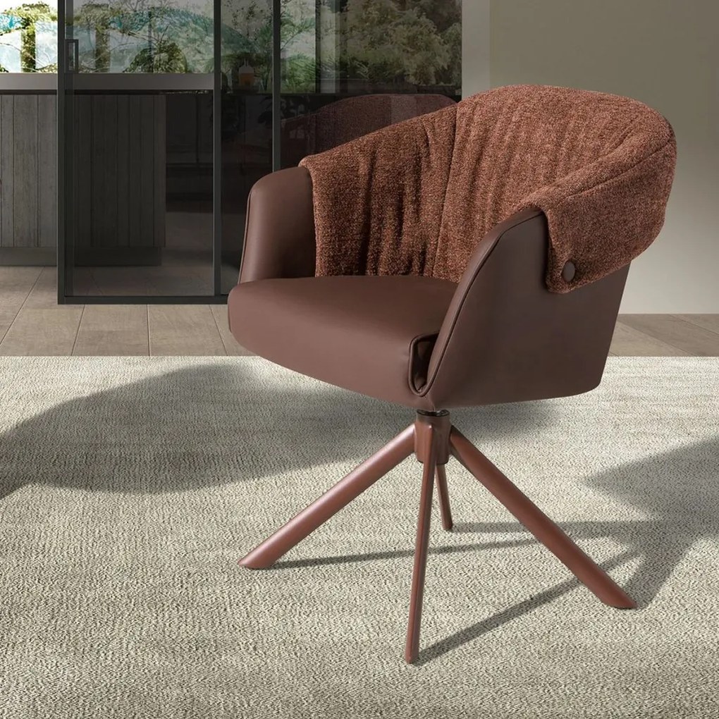 Scaun modern pivotant Copper-brown