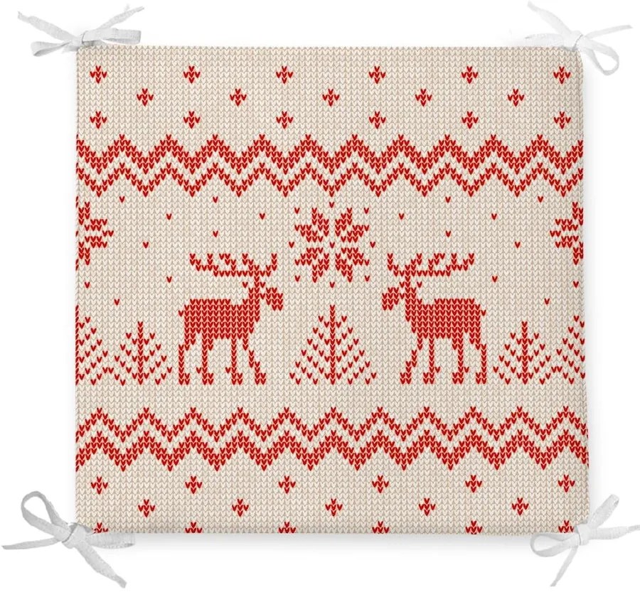 Pernă de scaun din amestec de bumbac cu model de Crăciun Minimalist Cushion Covers Merry Christmas, 42 x 42 cm