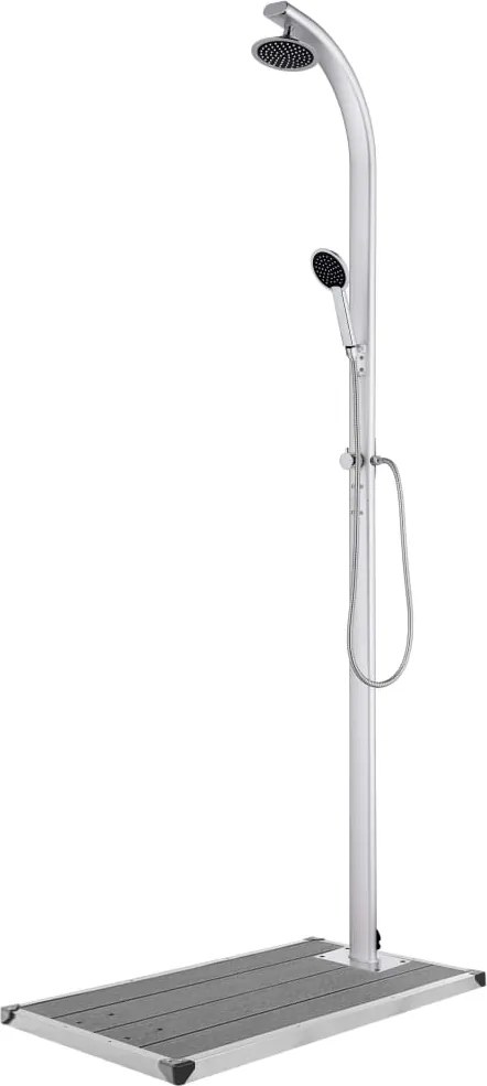 vidaXL Duș de grădină cu bază gri, 220 cm, aluminiu