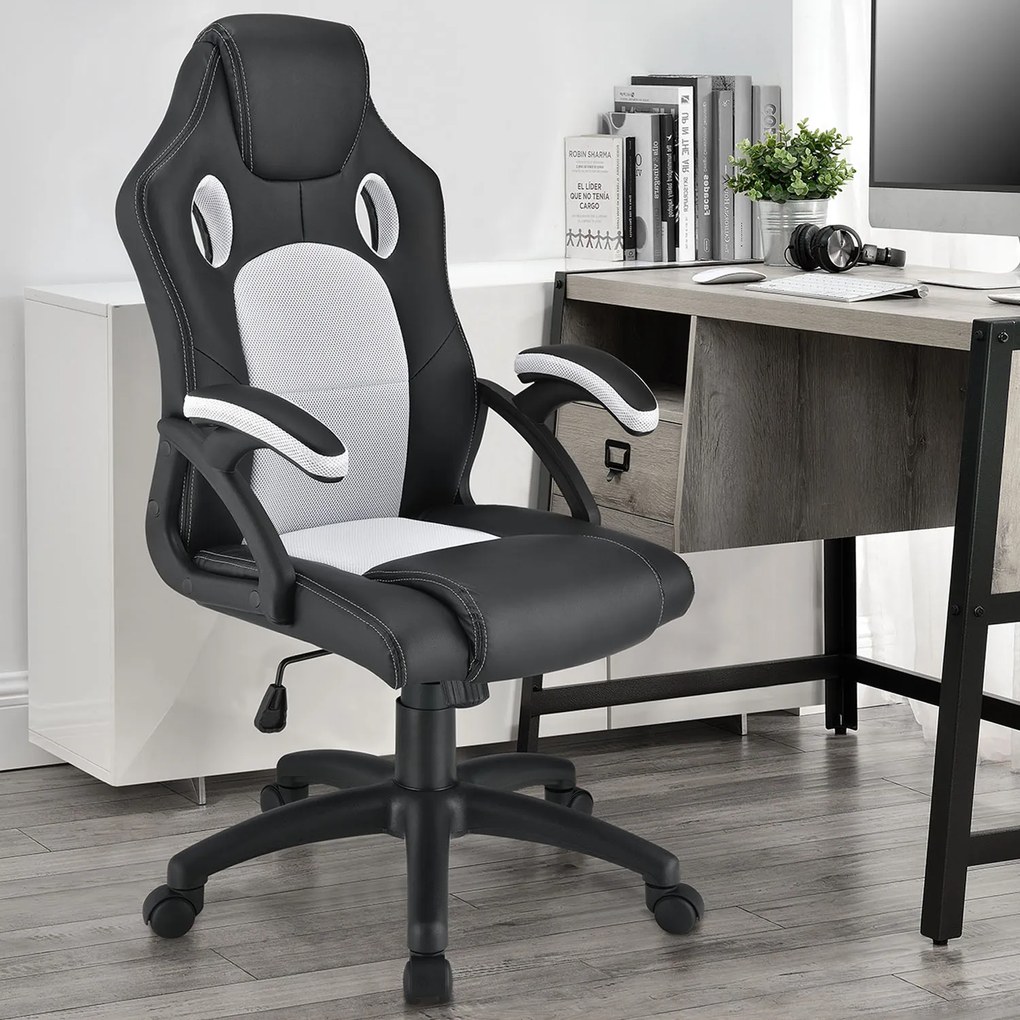 Juskys Scaun de birou Montreal - negru/alb