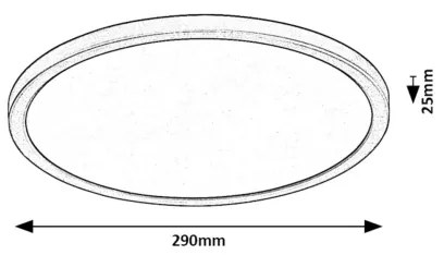 Rabalux 71096 - Plafonieră LED GONZALO 24W/230V, pr. 29 cm, negru