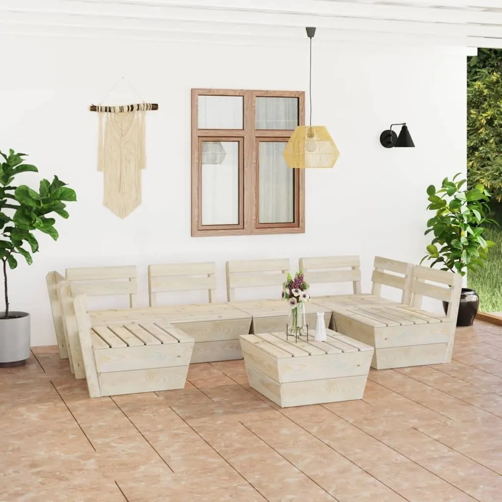 Set mobilier gradina din paleti, 7 piese, lemn de molid tratat