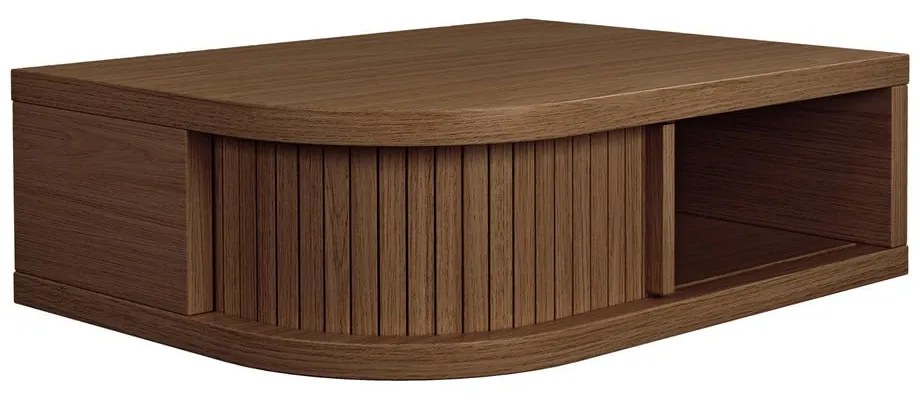 Noptieră maro cu aspect de lemn de nuc Farsta – Woodman