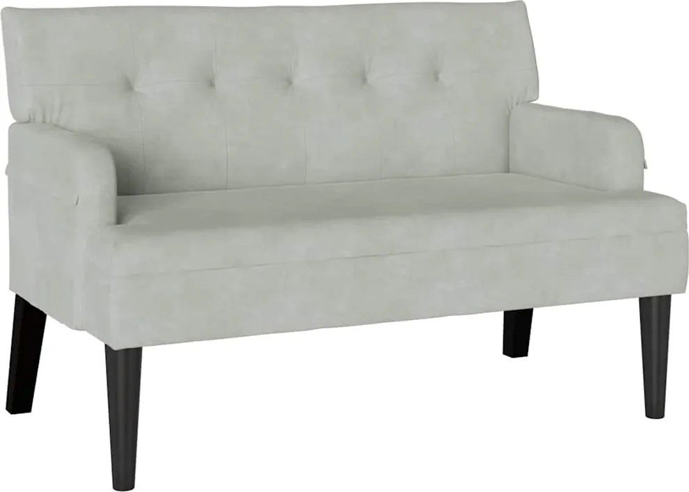 vidaXL Bancă Chesterfield Gri deschis 112 x 65,5 x 75 cm Catifea