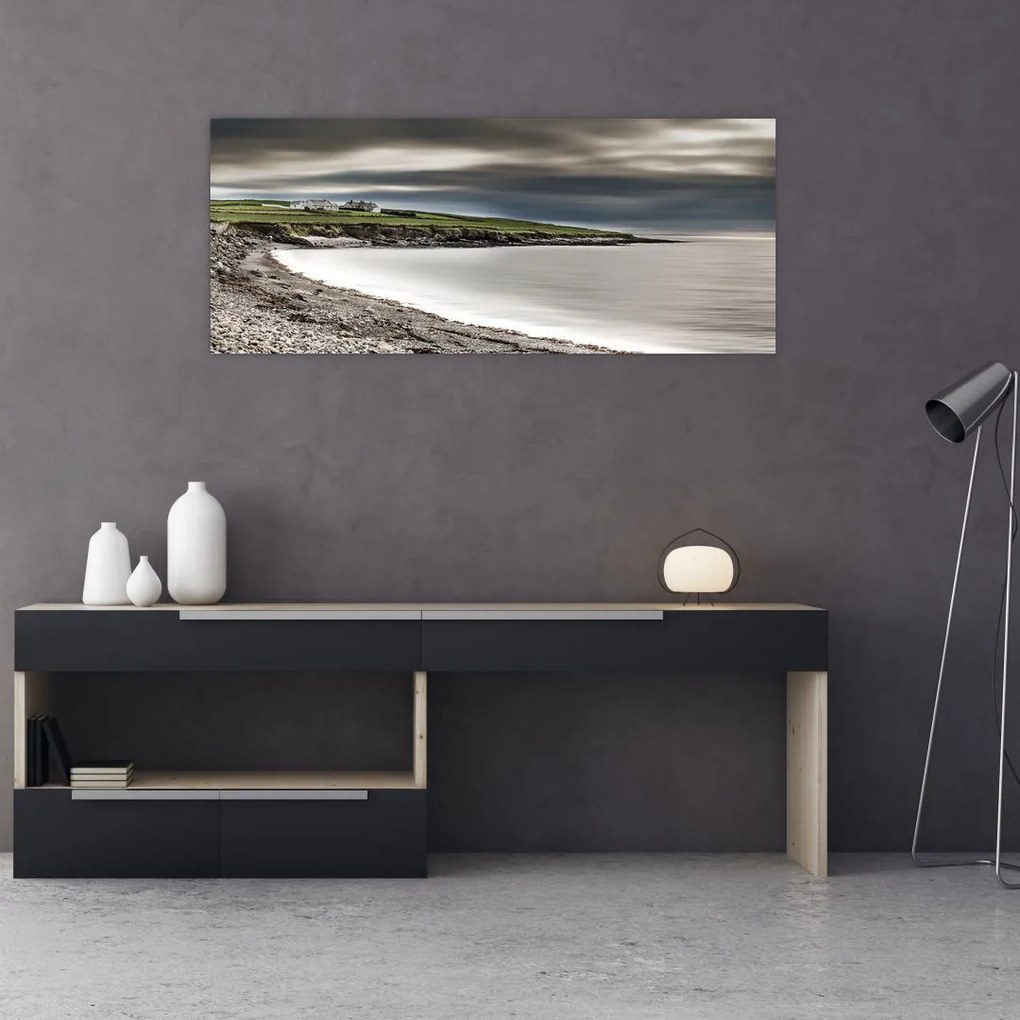 Tablou cu lac în amurg (120x50 cm)