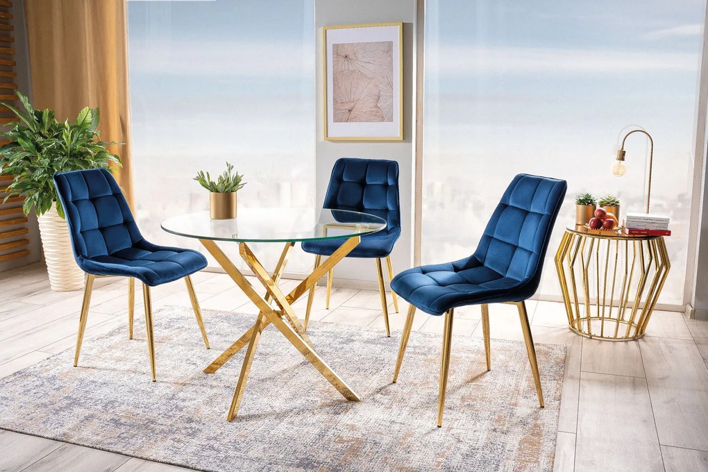 Scaun de sufragerie Charlie (Gri + Auriu). Promo -7%. 1050314