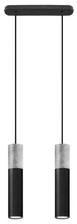Sollux SL.0651 - Lustr BORGIO 2xGU10/40W/230V beton/metal negru