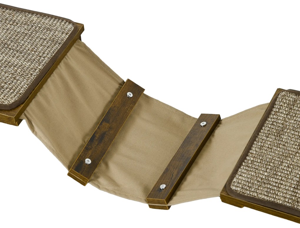 PawHut Set de trepte pentru pisici, perete de escaladare, 8 piese, până la 8 kg, rezistent, Maro/Crem | Aosom Romania