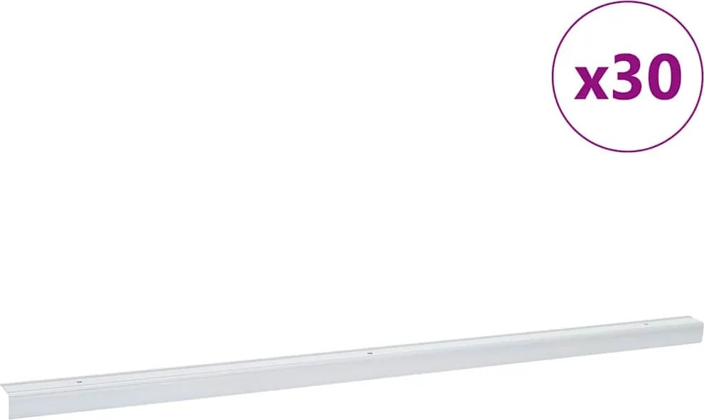 vidaXL Profile pentru marginea treptelor 30 pcs Argintiu 67 x 3 x 2 cm