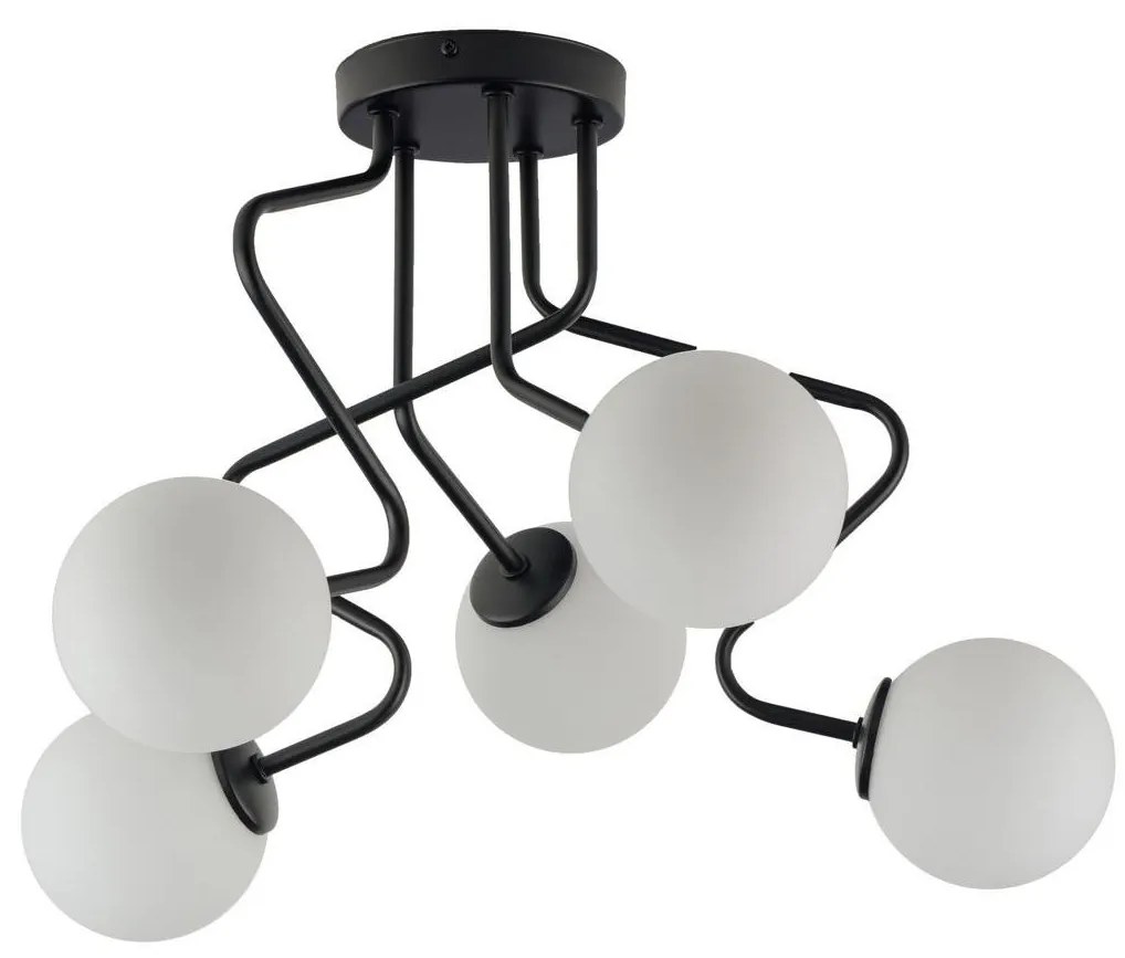 Lustră pe tijă ZIGZAG 5xG9/12W/230V negru