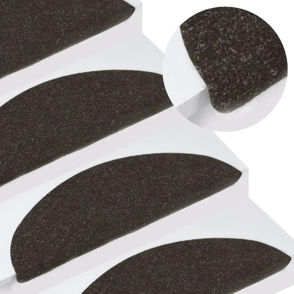 vidaXL Covorașe de scări autoadezive, 10 buc., negru, 65x22,5x3,5 cm