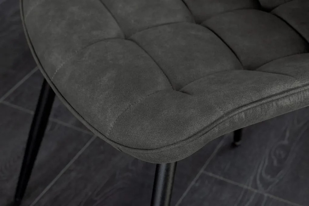 Set de 4 scaune ROADSTAR microfibra gri inchis