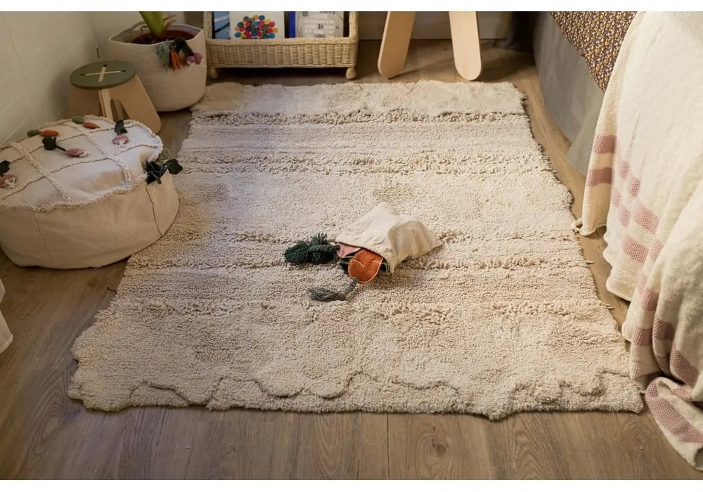 Fotoliu puf pentru copii crem Tic-Tac-Toe – Lorena Canals