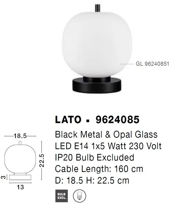 Veioza/Lampa de masa design decorativ LATO