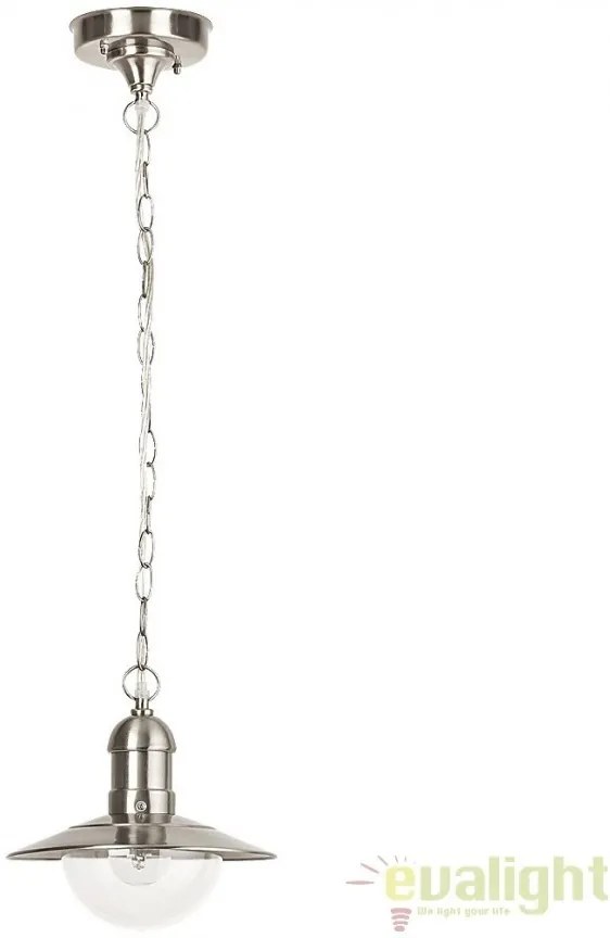Lustra, Pendul de exterior cu protectie IP44, finisaj otel inoxidabil, diametru 24cm, Oslo 8764 RX