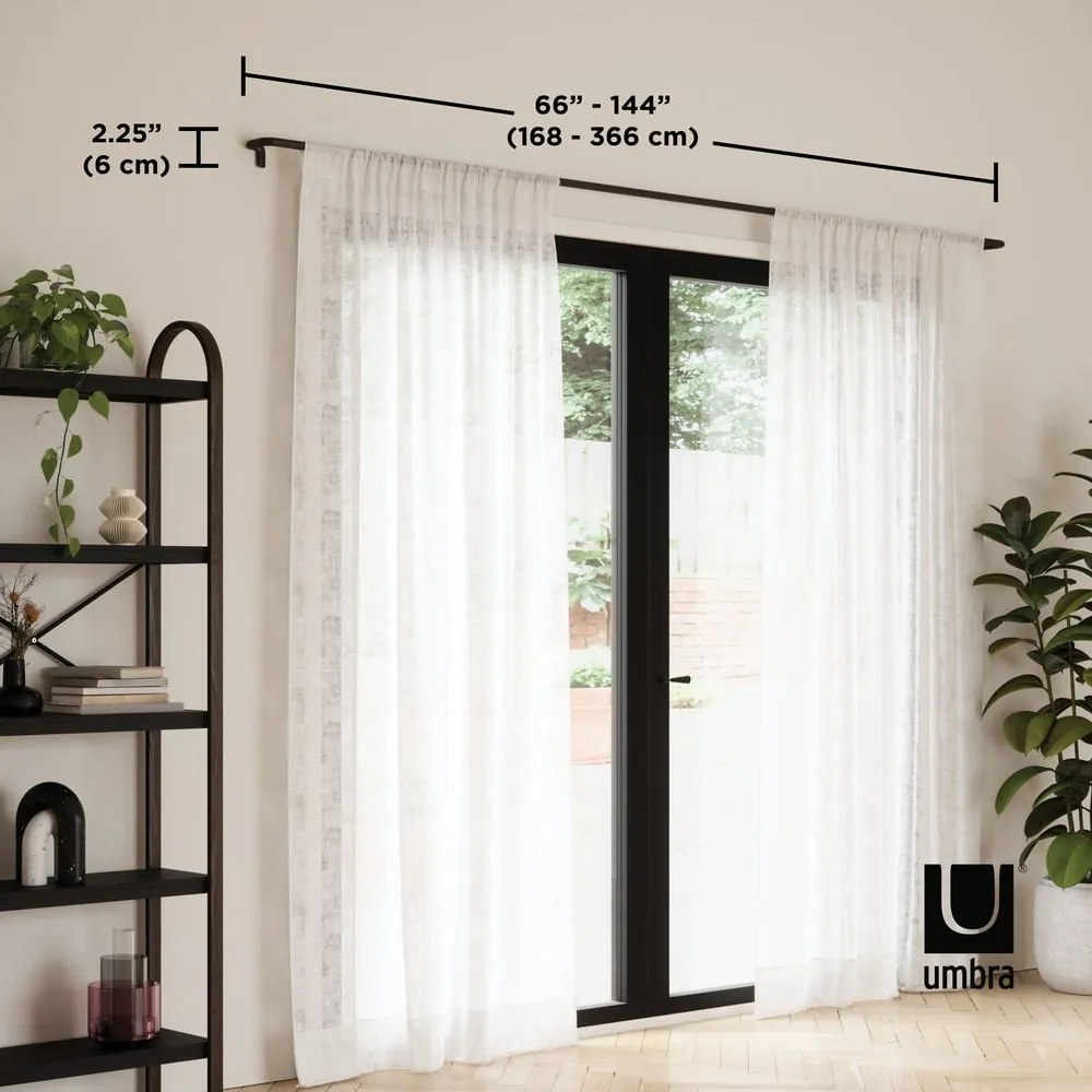Galerie de perdea 168 - 365 cm extensibilă din oțel Twilight – Umbra