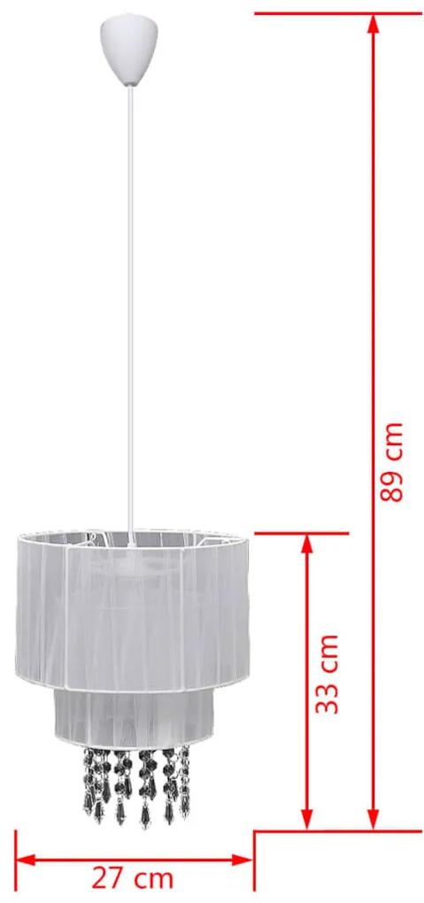 Lampa de plafon candelabru, alb, cristal Alb, 1, Alb