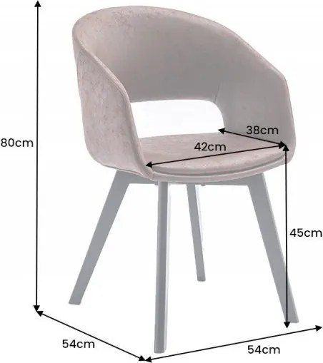 Set 2 scaune design scandinav Nordic Star microfibra maro antic