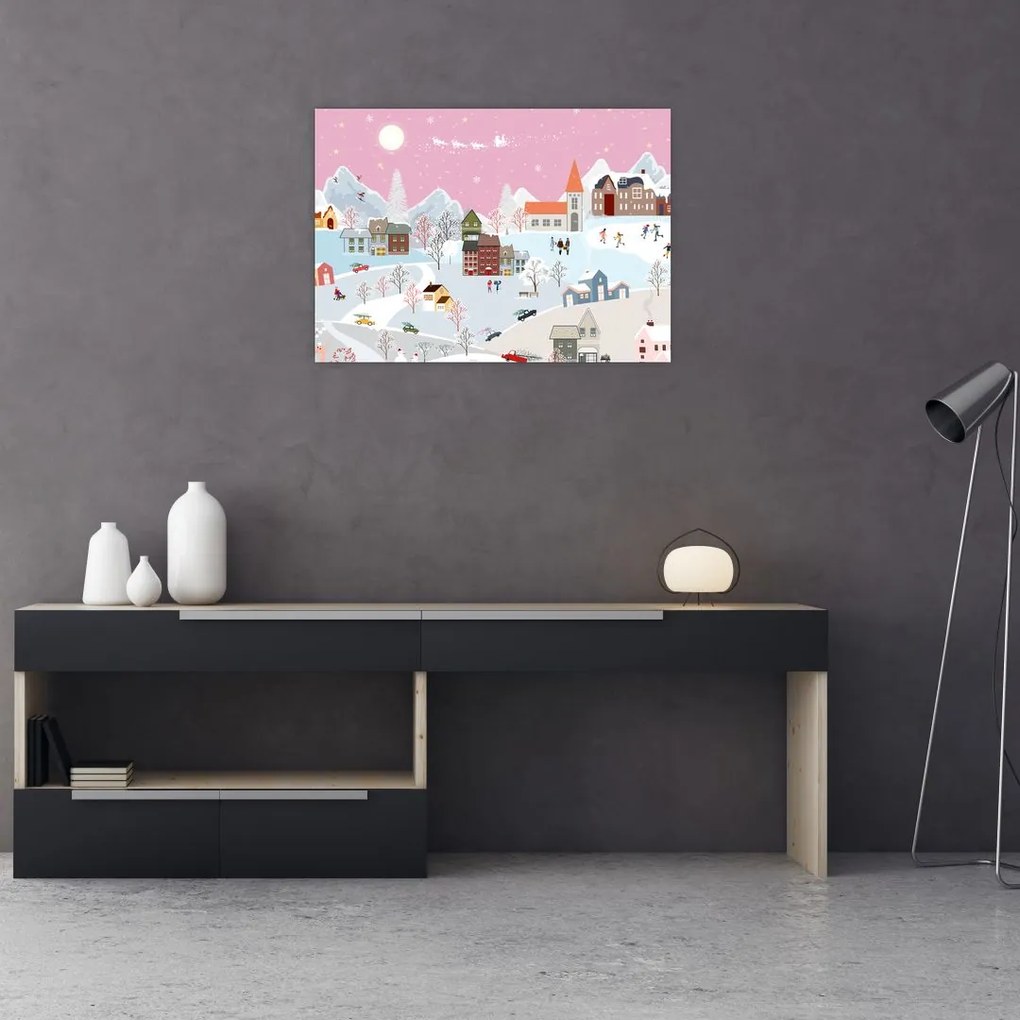Tablou pe sticlă - Iarma magică (70x50 cm)