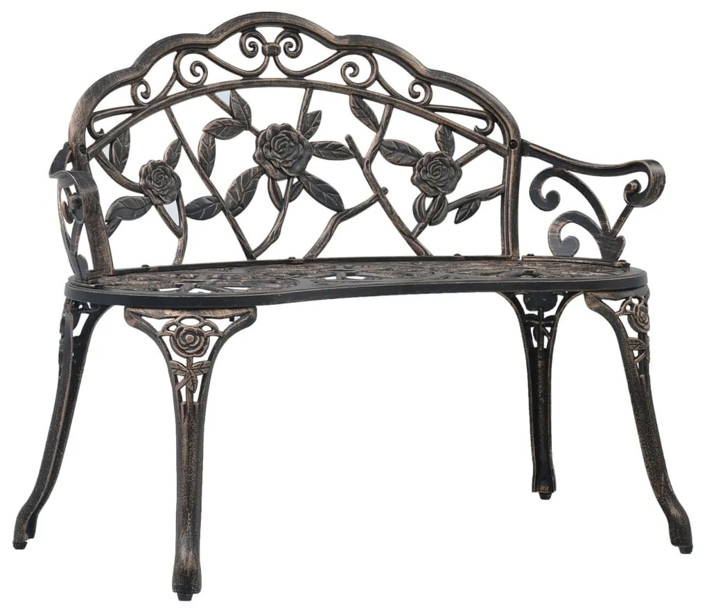 vidaXL Bancă bistro, bronz, 100 cm, aluminiu turnat