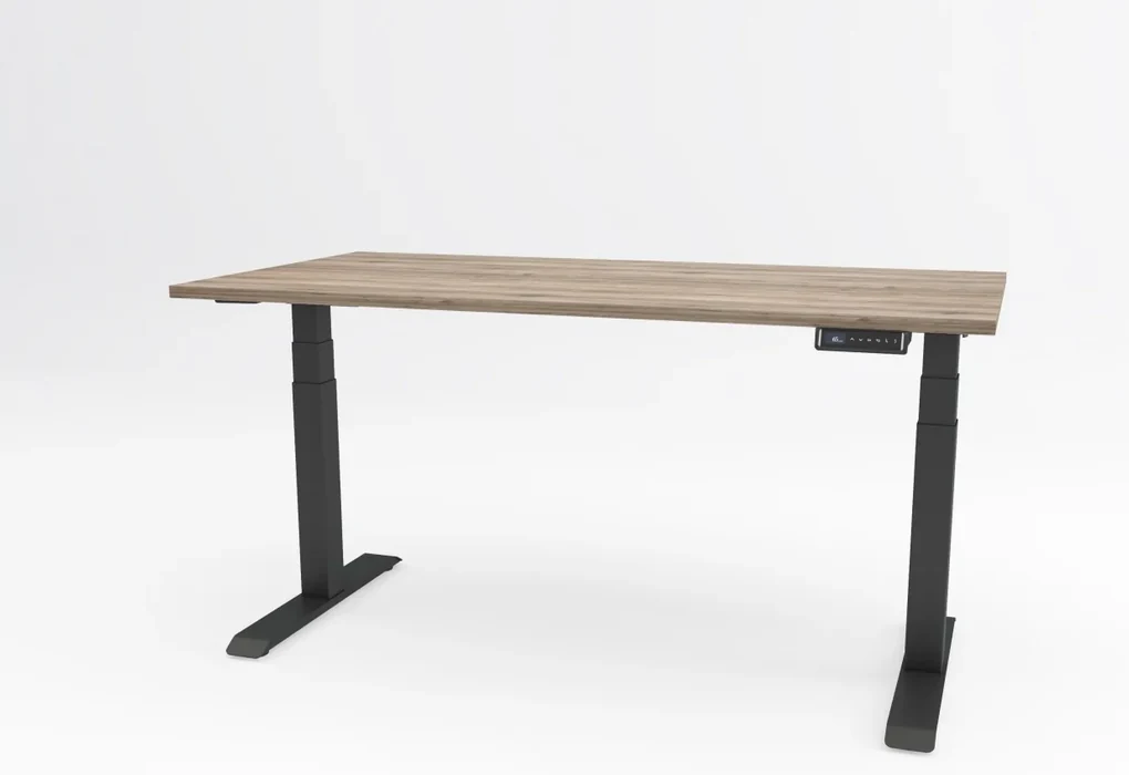 Birou reglabil pe inaltime TerrA8 PRO BLACK- 2 motoare, profil patrat, culoare Negru (Dimensiune blat: 120x60 cm, Culoare blat: Alb 25mm)