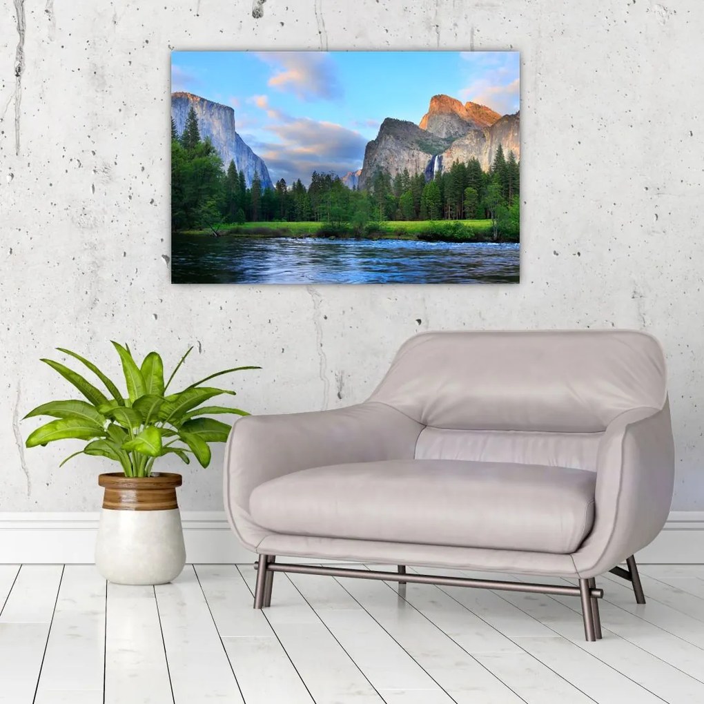 Tablou cu peisaj montan sălbatic (90x60 cm)