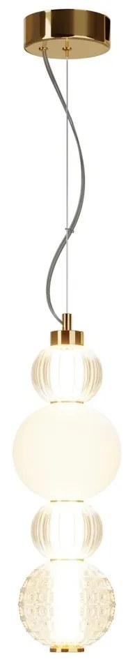Pendul LED design modern Collar auriu, transparent, alb