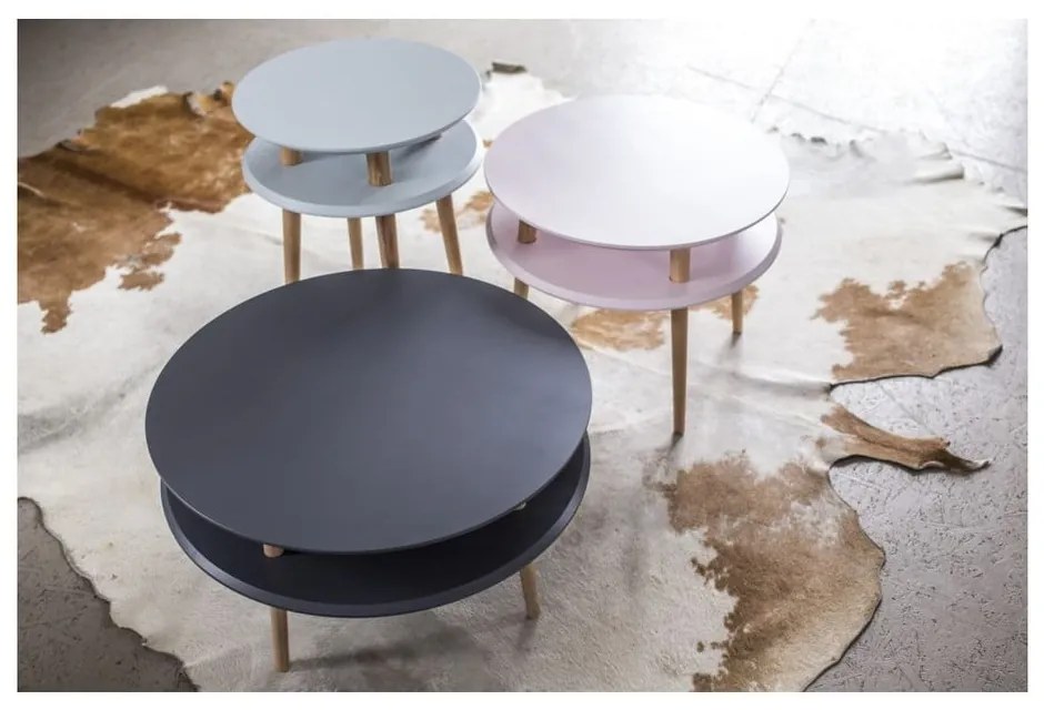 Măsuță auxiliară Ragaba UFO ⌀ 45 cm, alb