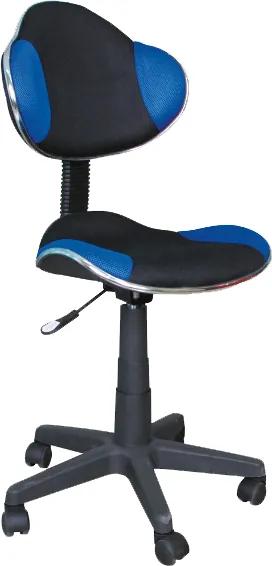 Scaun de birou ergonomic tapitat cu stofa QG2 Blue&amp;Black 41x48x92 cm