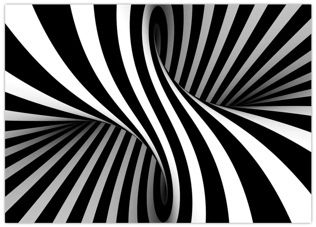 Tablou pe sticlă abstract cu dungi de zebră (70x50 cm)