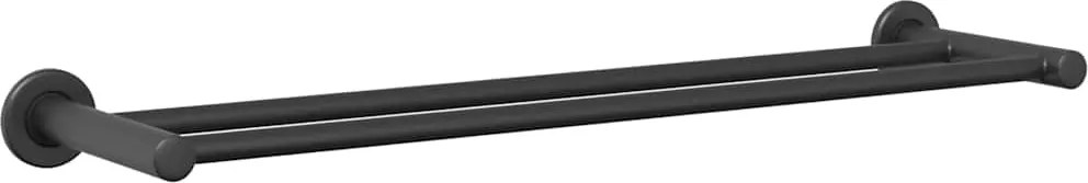 vidaXL Suport pentru prosoape Negru 61 x 14,5 x 5 cm Oțel inoxidabil