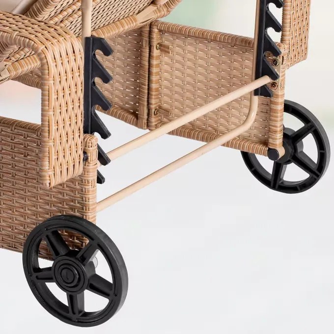 Deuba Recliner de lux cu roti, bej