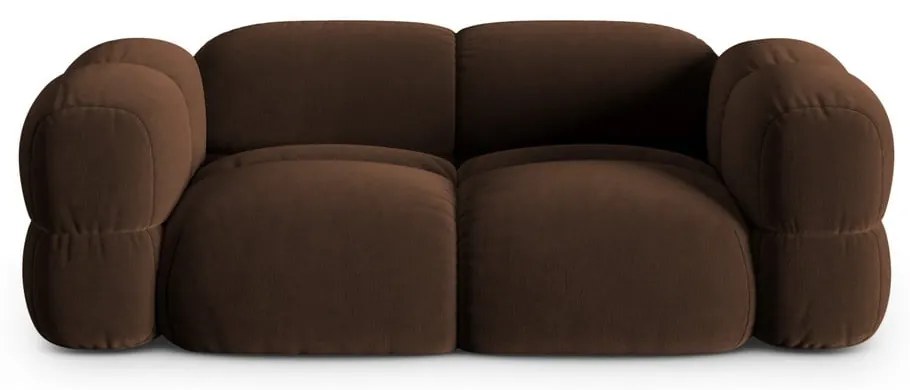 Canapea maro închis cu tapițerie din catifea 210 cm Loretto – Cosmopolitan Design
