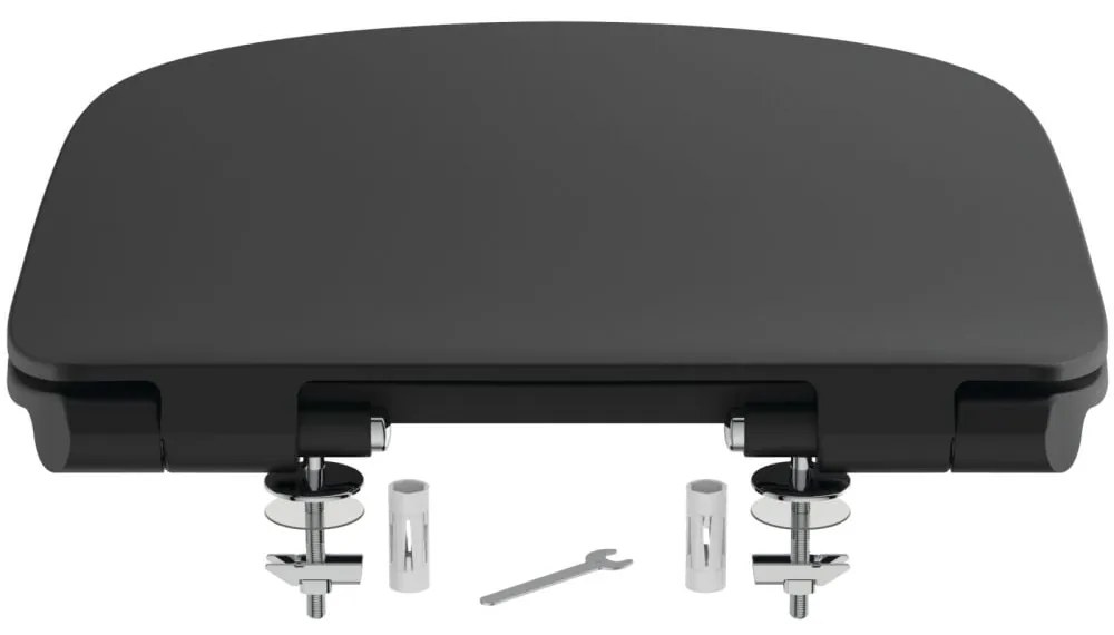 Capac WC ultra plat, softClose, negru Negru mat