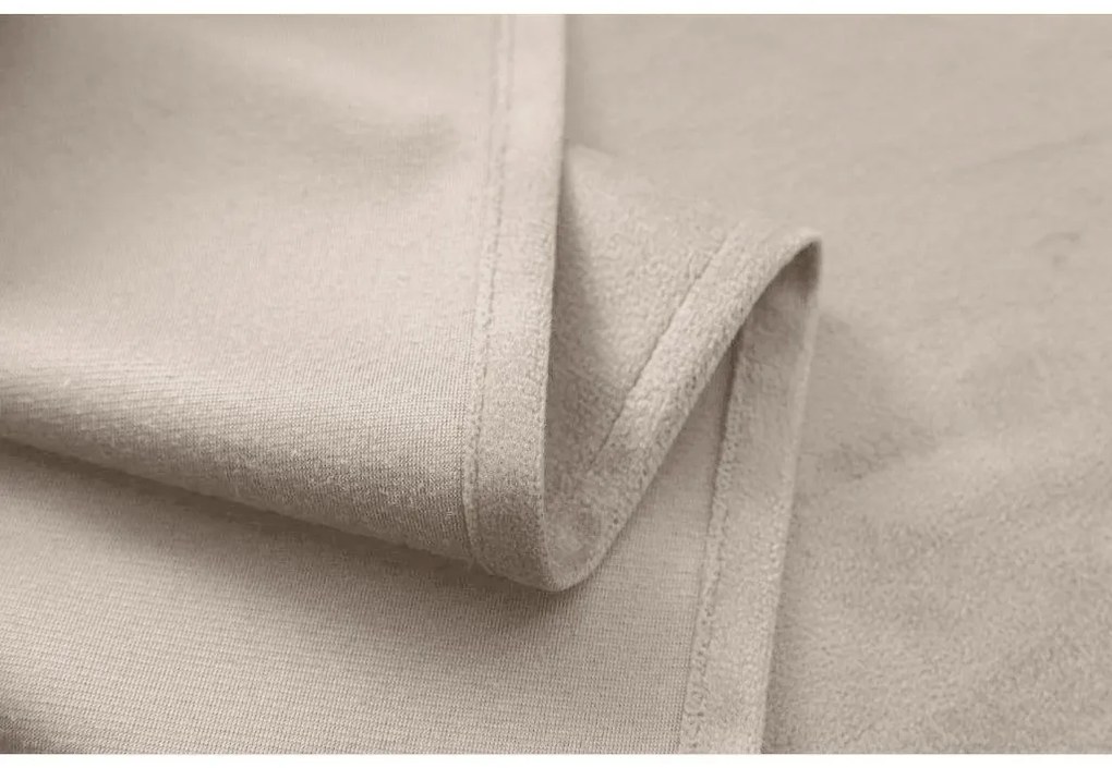 Draperie din catifea opaca bej VELVET 140x250 cm Agatat: Inele metalice