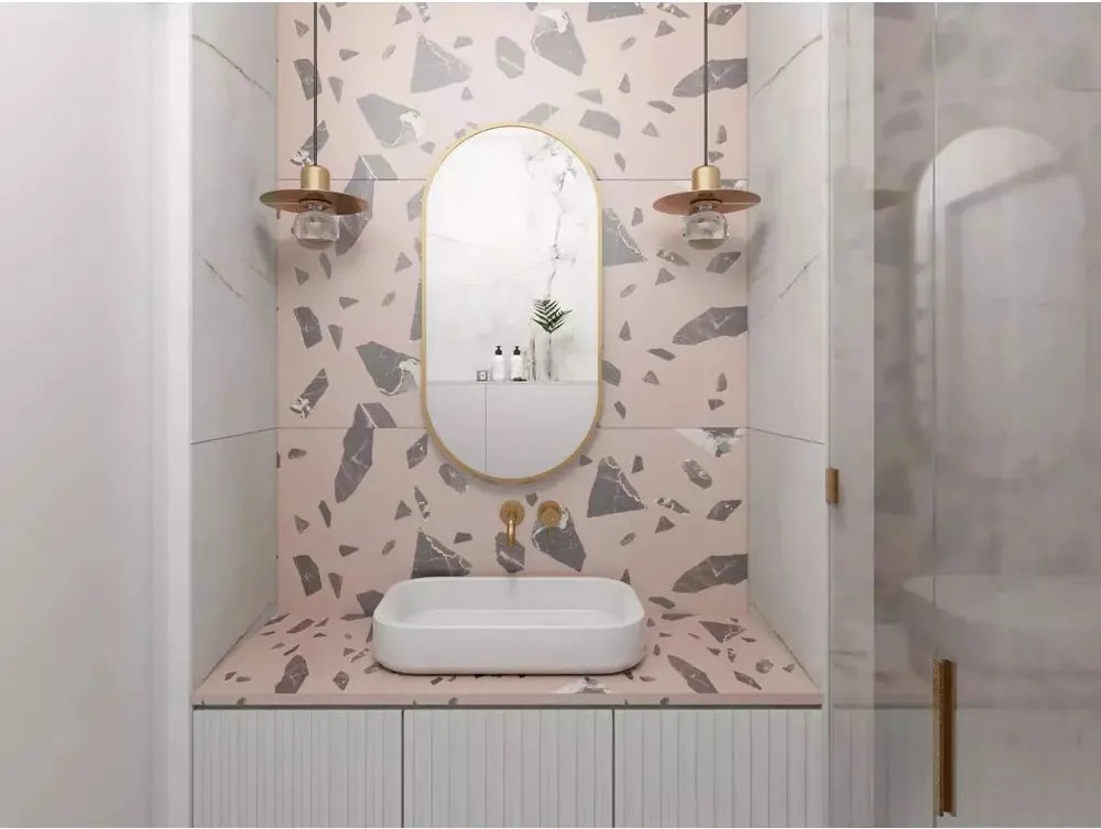 Oglinda reversibila ovala Dubiel Vitrum Joy Gold 40x80 cm
