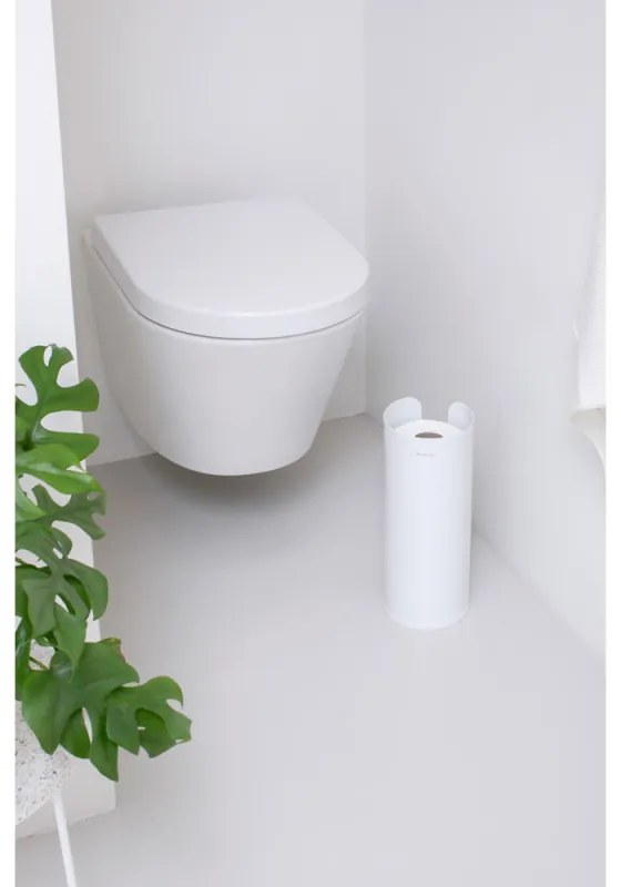 Suport hârtie igienică Brabantia ReNew 1003470, Triplu, Rezistent la coroziune, Alb