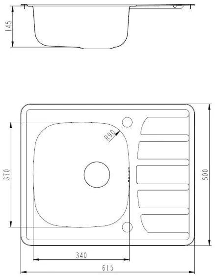 ALVEUS SETA265 - Chiuvetă de bucătărie ZOOM+baterie pentru chiuvetă RIVIERA 14,8 cm satinat/crom