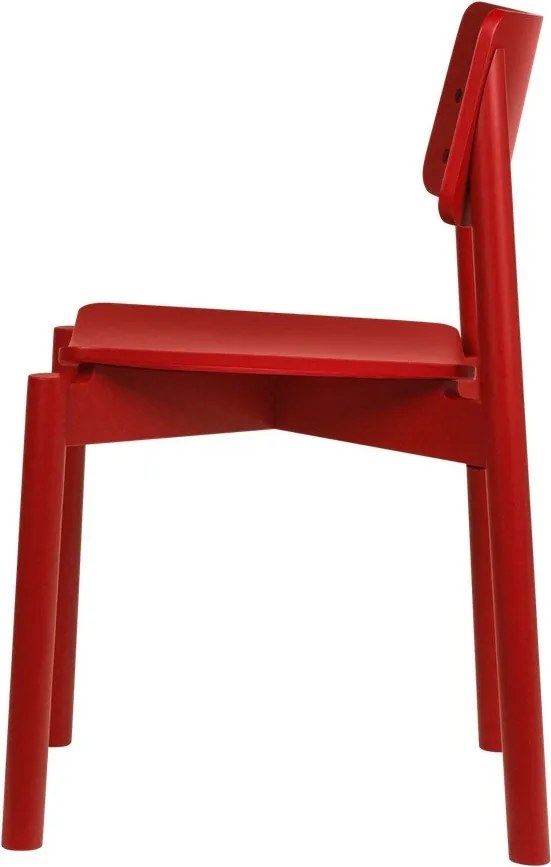 Scaun de dining roșu stivuibil Wem – noo.ma