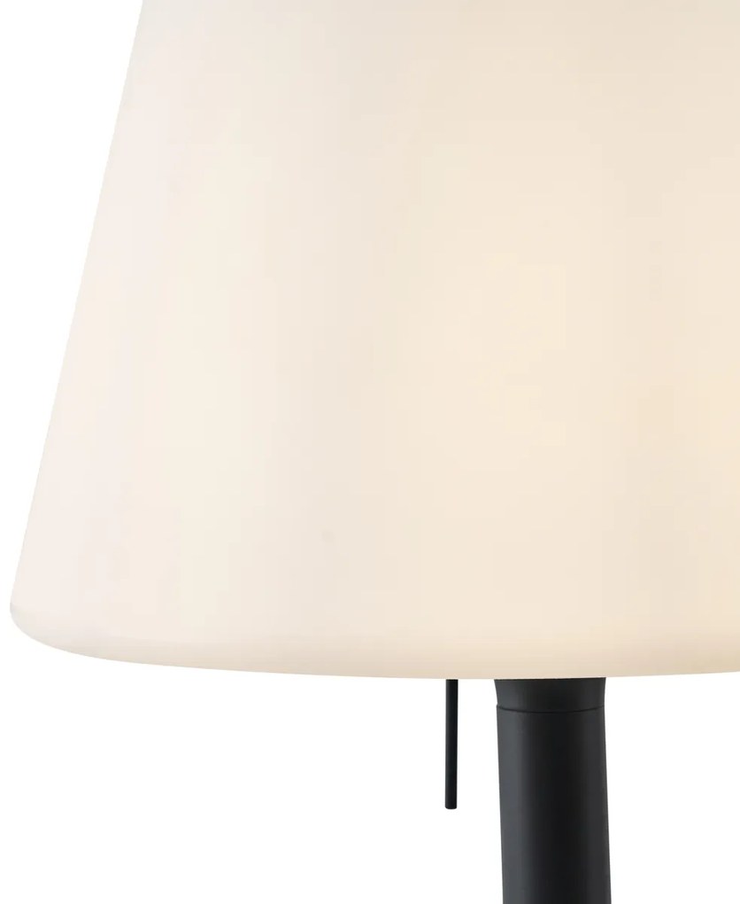 Lampă de podea modernă de exterior neagră cu abajur alb IP44 - Big Virginia